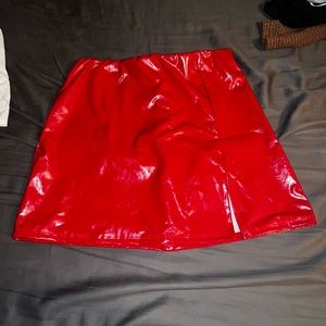 Red leather skirt from University mall